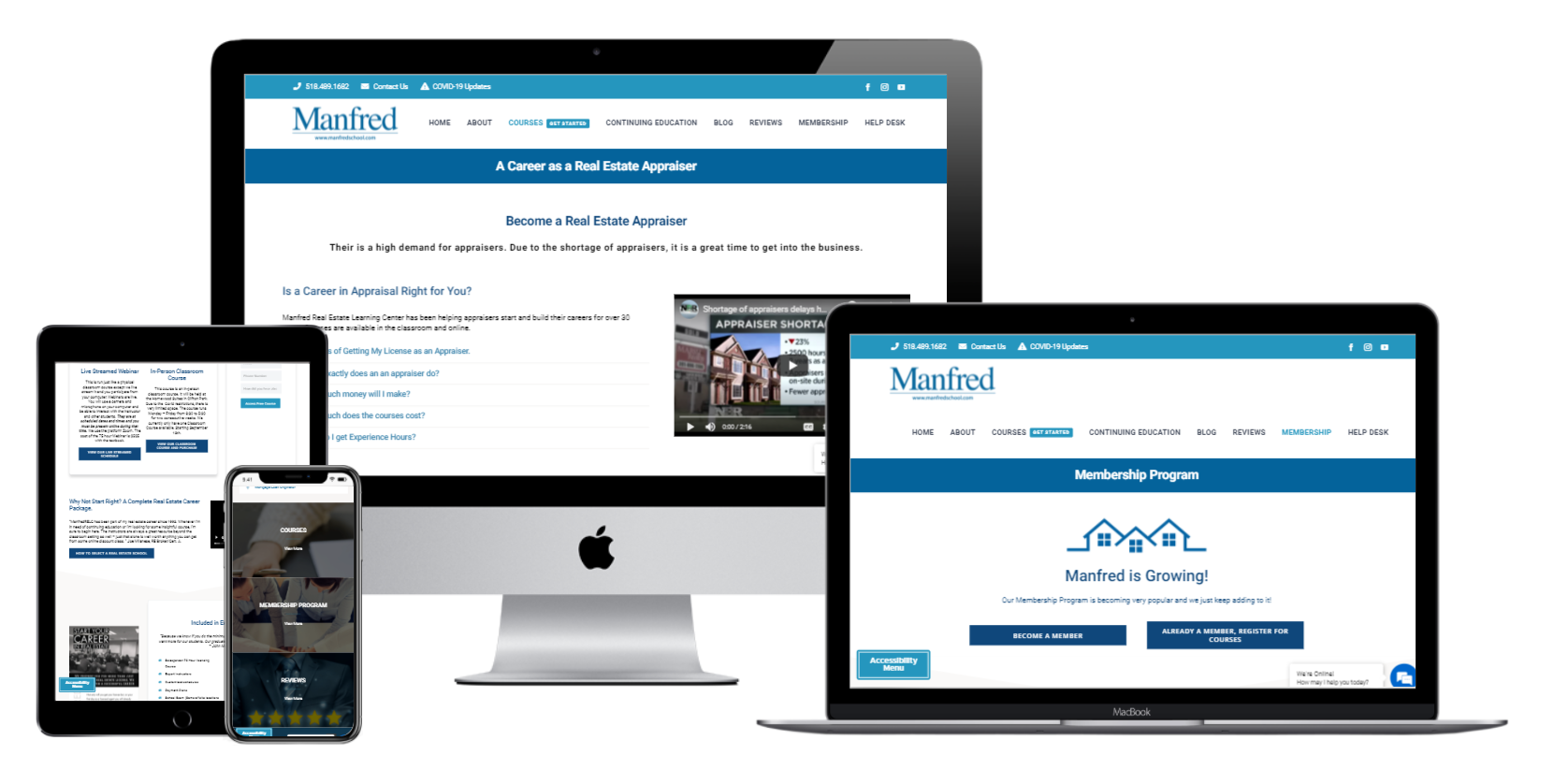 Manfred Real Estate Education Website Design Albany NY 2
