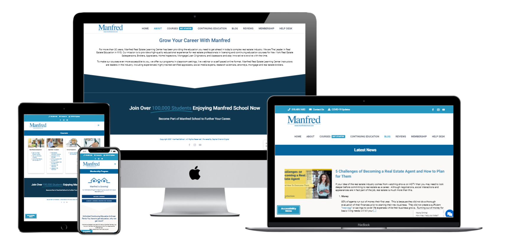 Manfred Real Estate Education Website Design Albany NY